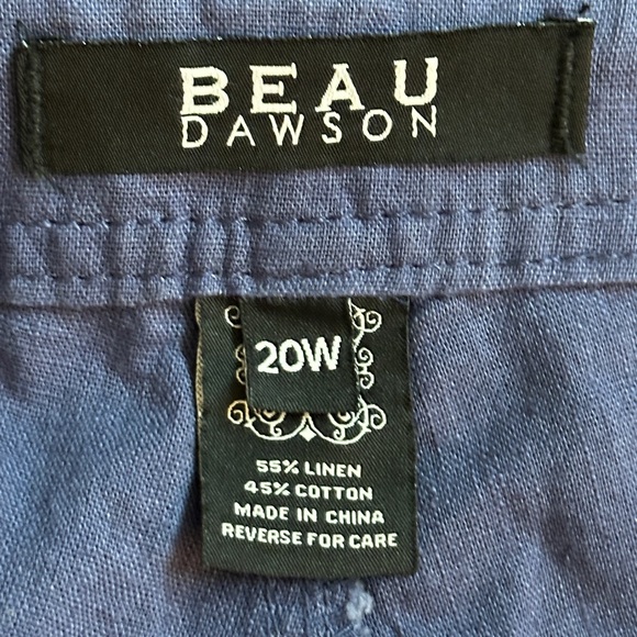 Beau Dawson linen blend women’s shorts. Neutral navy color, size 20 women’s plus - Picture 8 of 10